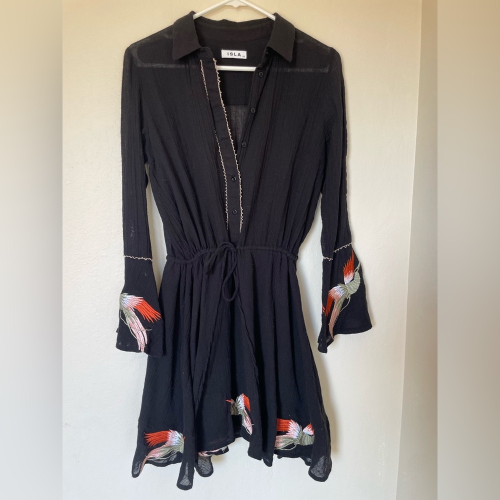 ISLA Black Embroidered Dress - Picture 3 of 15